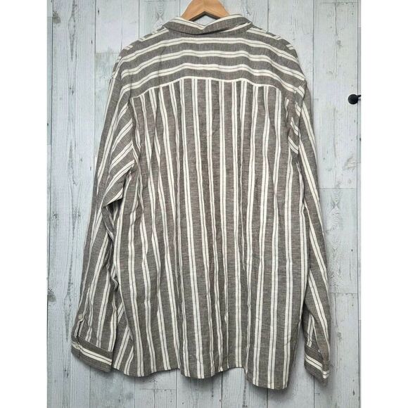 Mauvais Johona 10% Linen Striped Streetwear Button Up / Down Sz 5XL - Picture 5 of 6